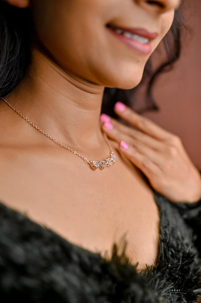 Lakshmira Love Heart Rose Gold Plated Magnetic 2-in-1 Clover Necklace.