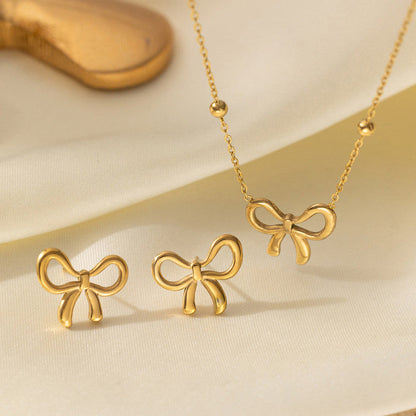 Lakshmira Gold Plated Anti Tarnish Bow Themed Necklace Set