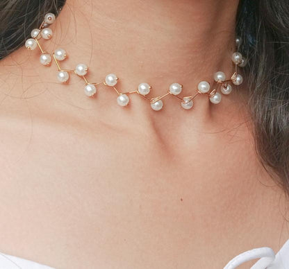 Lakshmira Pearl Choker Necklace